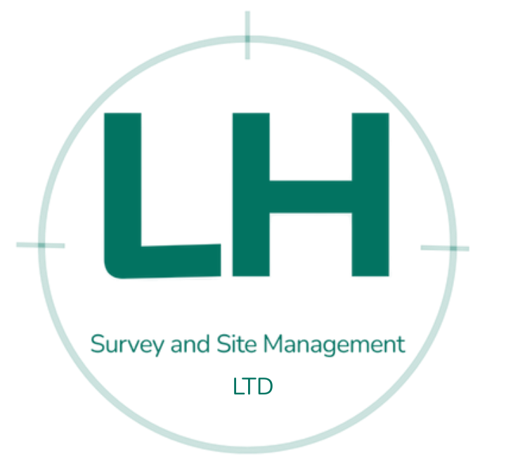 LH Site and Survey Management LTD Logo in green and white